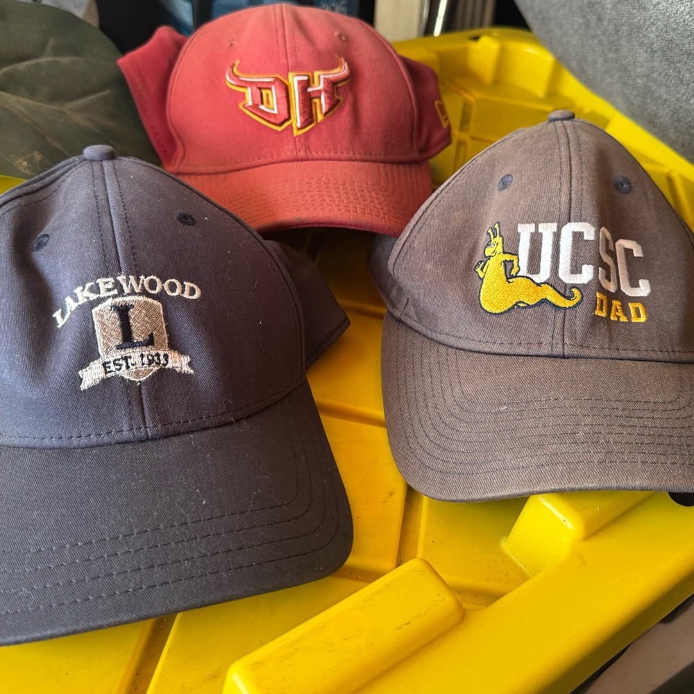 3 local Cali caps UCSC, Lake Wood and NCAA 
College teams